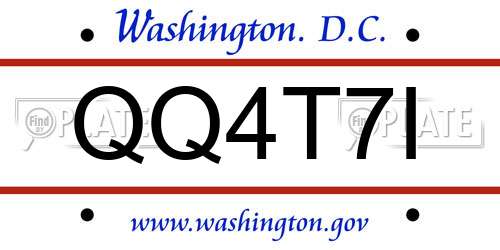 QQ4T7I District Of Columbia License Plate