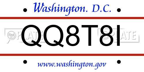 QQ8T8I District Of Columbia License Plate