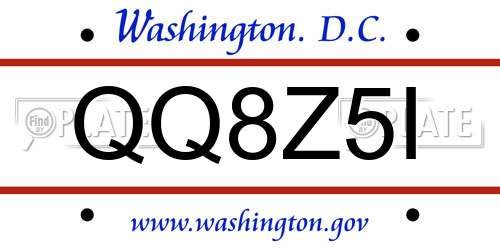 QQ8Z5I District Of Columbia License Plate