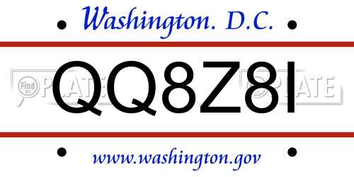 QQ8Z8I District Of Columbia License Plate