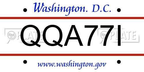 QQA77I District Of Columbia License Plate