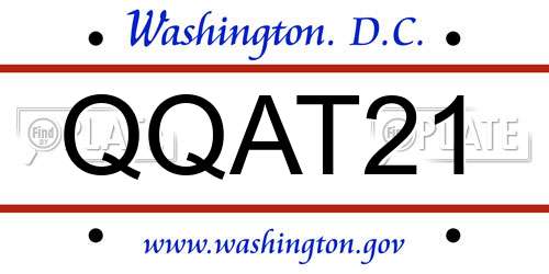 QQAT21 District Of Columbia License Plate