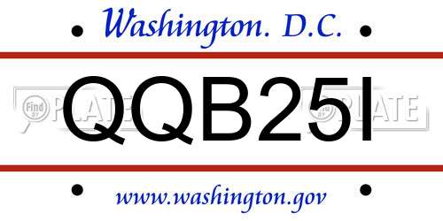 QQB25I District Of Columbia License Plate