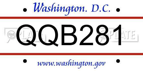 QQB281 District Of Columbia License Plate