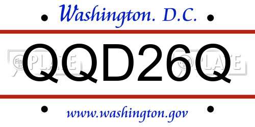 QQD26Q District Of Columbia License Plate