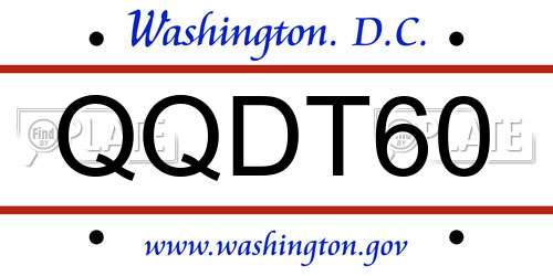 QQDT60 District Of Columbia License Plate