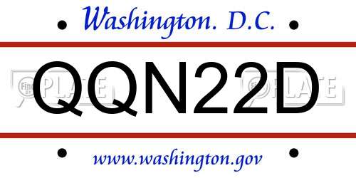 QQN22D District Of Columbia License Plate