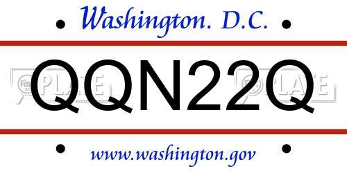 QQN22Q District Of Columbia License Plate