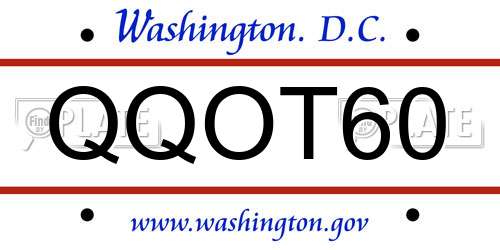 QQOT60 District Of Columbia License Plate