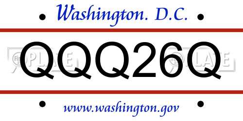 QQQ26Q District Of Columbia License Plate