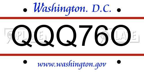 QQQ76O District Of Columbia License Plate