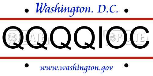QQQQIOC District Of Columbia License Plate