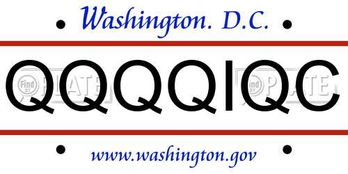 QQQQIQC District Of Columbia License Plate
