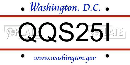 QQS25I District Of Columbia License Plate