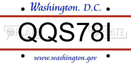 QQS78I District Of Columbia License Plate