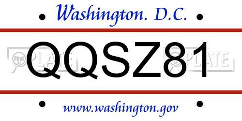 QQSZ81 District Of Columbia License Plate