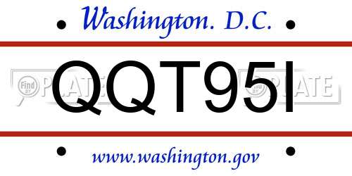 QQT95I District Of Columbia License Plate