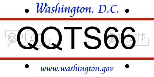 QQTS66 District Of Columbia License Plate