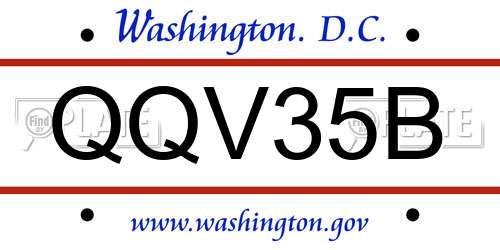 QQV35B District Of Columbia License Plate