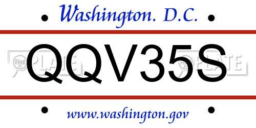 QQV35S District Of Columbia License Plate