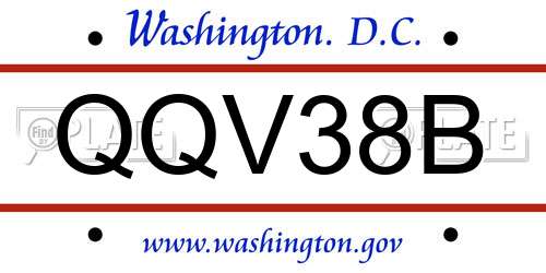 QQV38B District Of Columbia License Plate