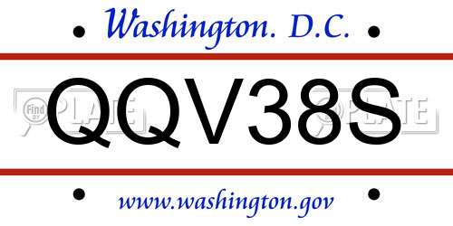 QQV38S District Of Columbia License Plate