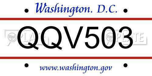 QQV503 District Of Columbia License Plate