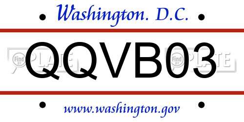 QQVB03 District Of Columbia License Plate