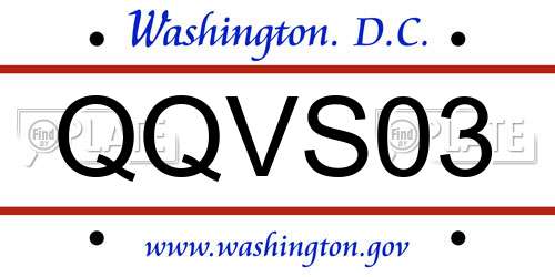QQVS03 District Of Columbia License Plate