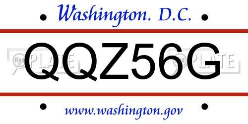 QQZ56G District Of Columbia License Plate