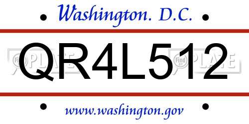 QR4L512 District Of Columbia License Plate