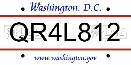 QR4L812 District Of Columbia License Plate