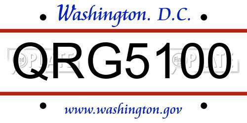 QRG5100 District Of Columbia License Plate