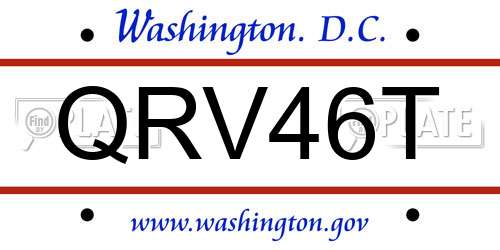 QRV46T District Of Columbia License Plate