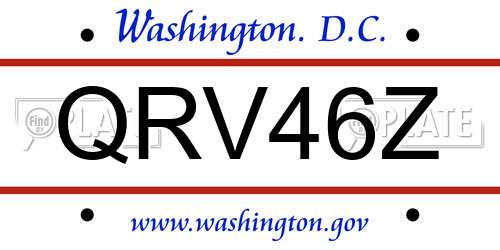 QRV46Z District Of Columbia License Plate