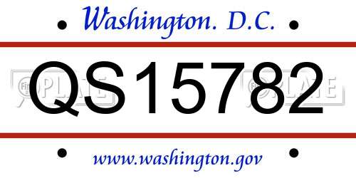 QS15782 District Of Columbia License Plate