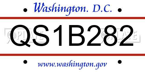 QS1B282 District Of Columbia License Plate