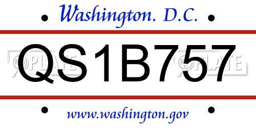 QS1B757 District Of Columbia License Plate