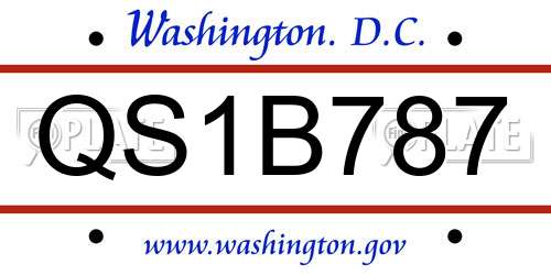 QS1B787 District Of Columbia License Plate