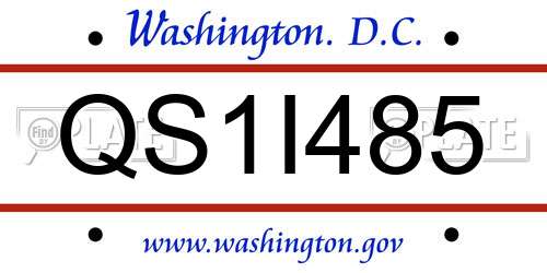 QS1I485 District Of Columbia License Plate