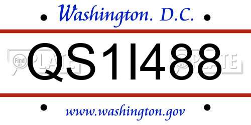 QS1I488 District Of Columbia License Plate