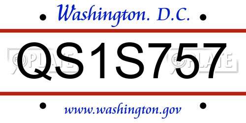 QS1S757 District Of Columbia License Plate