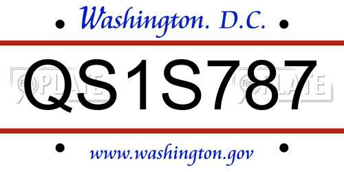 QS1S787 District Of Columbia License Plate