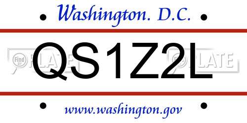 QS1Z2L District Of Columbia License Plate