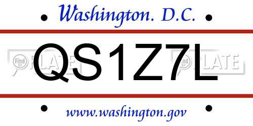 QS1Z7L District Of Columbia License Plate