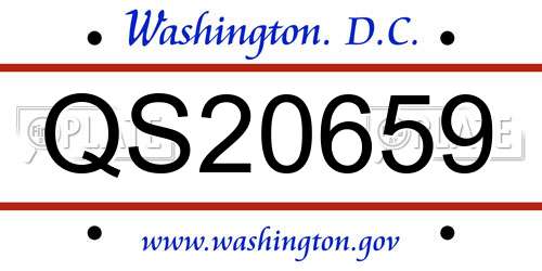 QS20659 District Of Columbia License Plate