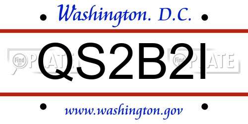 QS2B2I District Of Columbia License Plate