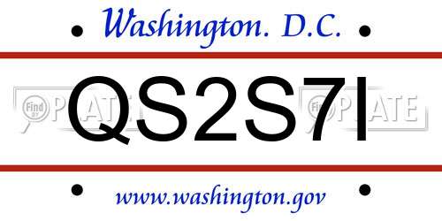 QS2S7I District Of Columbia License Plate