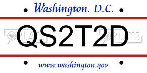 QS2T2D District Of Columbia License Plate