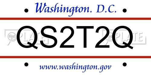QS2T2Q District Of Columbia License Plate